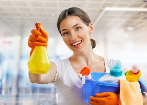 Supervisor reviewing safety procedures after a carpet cleaning task