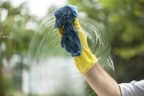 Carpet cleaners in Hainault reviewing safety procedures on site